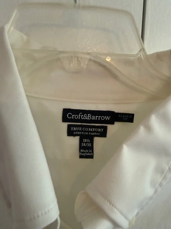 croft & barrow Men’s White Button-Down Dress Shirt - Picture 2 of 5